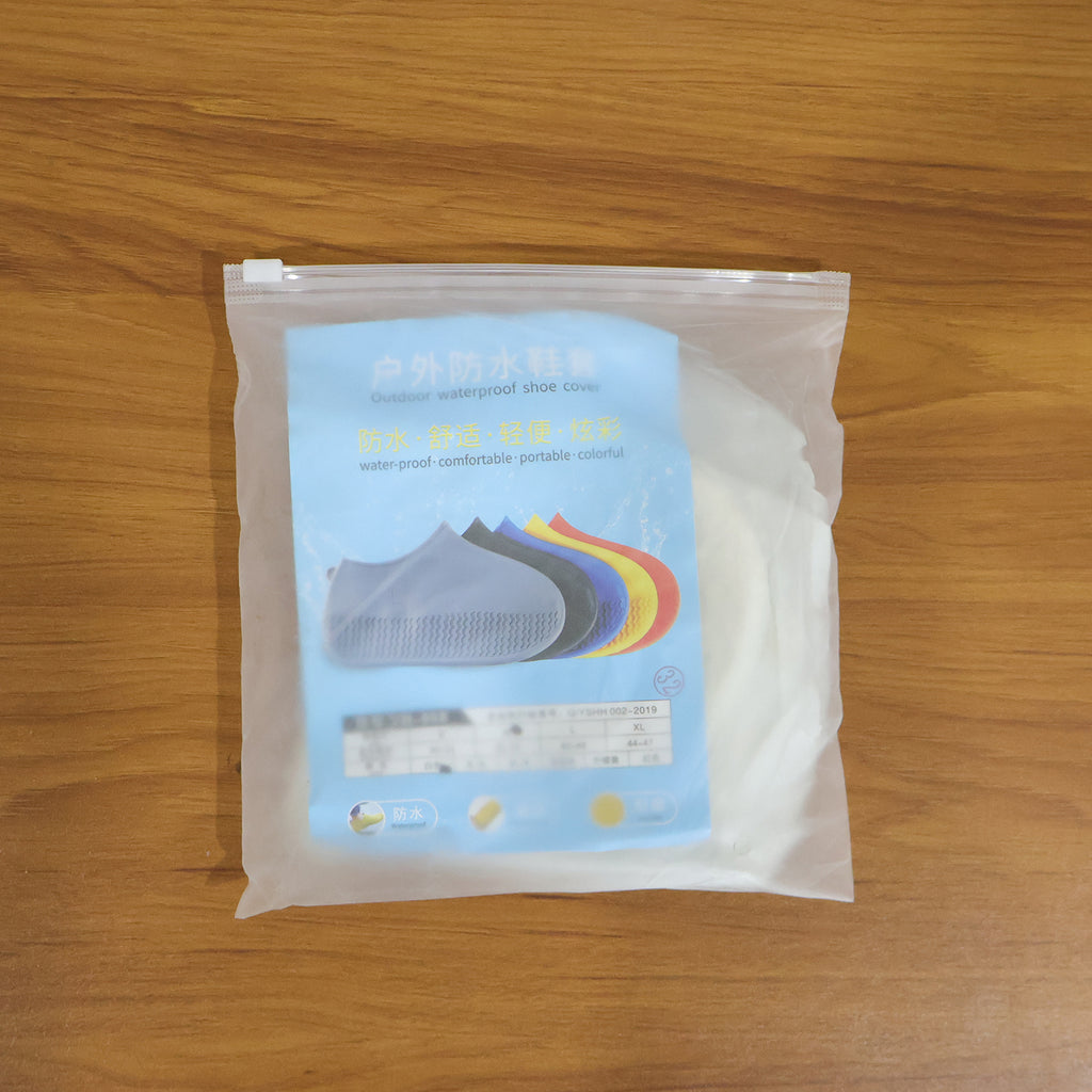 Waterproof Silicone Shoe Cover White Color (1 Pair Medium Size)