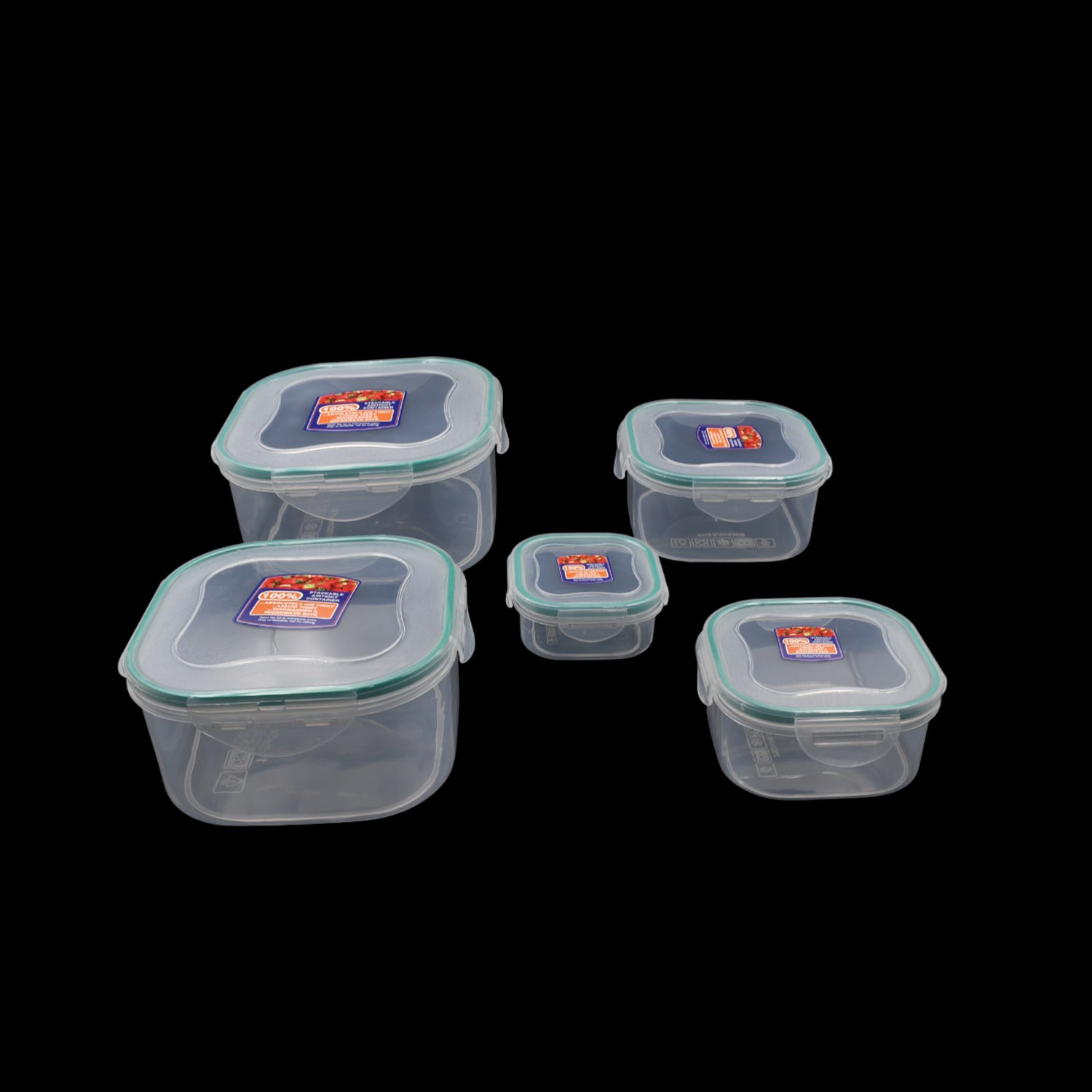 5498 Kitchen Containers Set Fridge Storage Boxes Plastic Containers For Kitchen Organizer Kitchen Accessories Items For Storage Organizer Snap-seal (Lunch Boxstorage Organizer) (5 Ps Set)