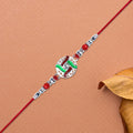 Silver-tone Swastik Rakhi