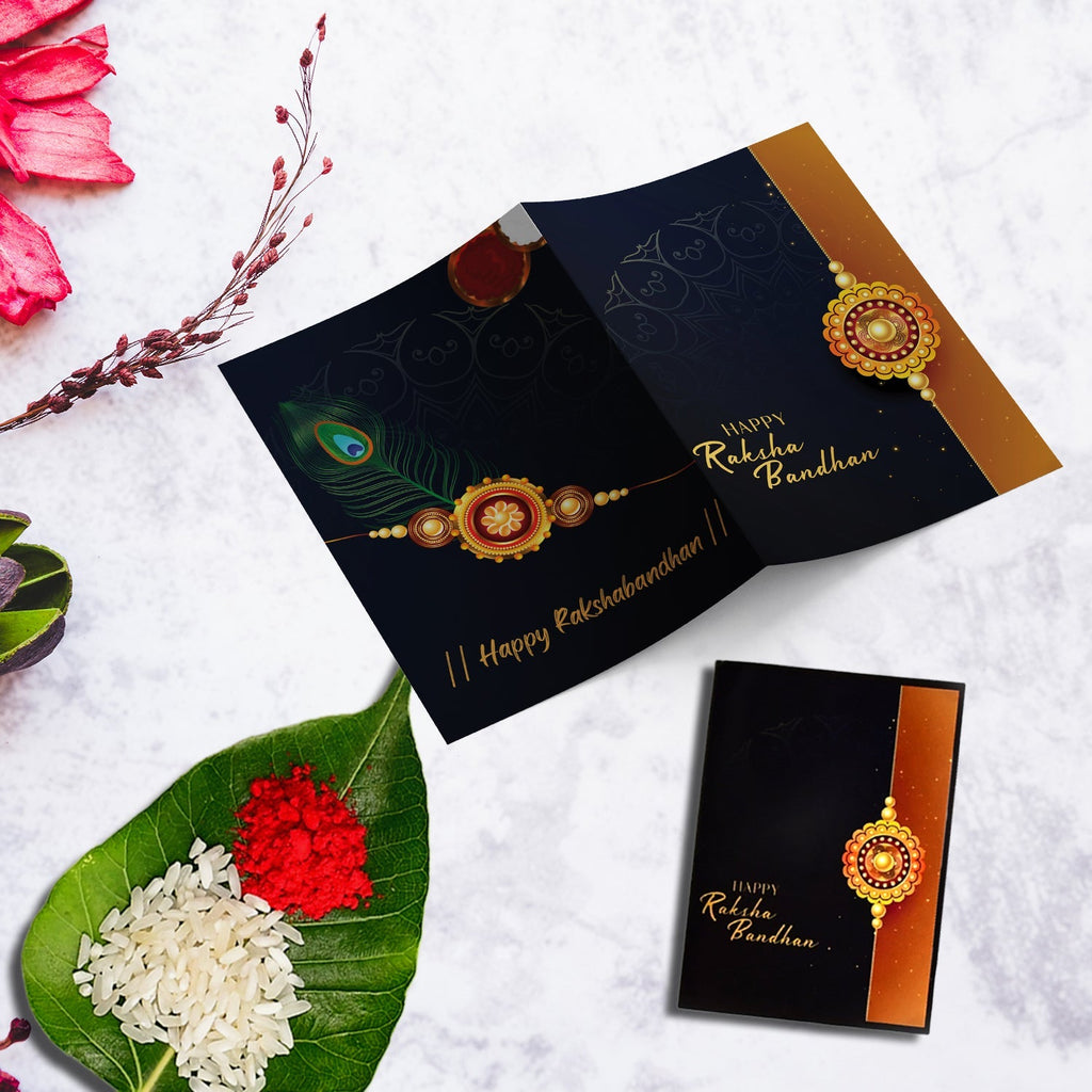 Silver-plated Ganesh Rakhi With Coin Roli-chawal  Raksha Bandhan Greeting Card Gift Combo For Brother