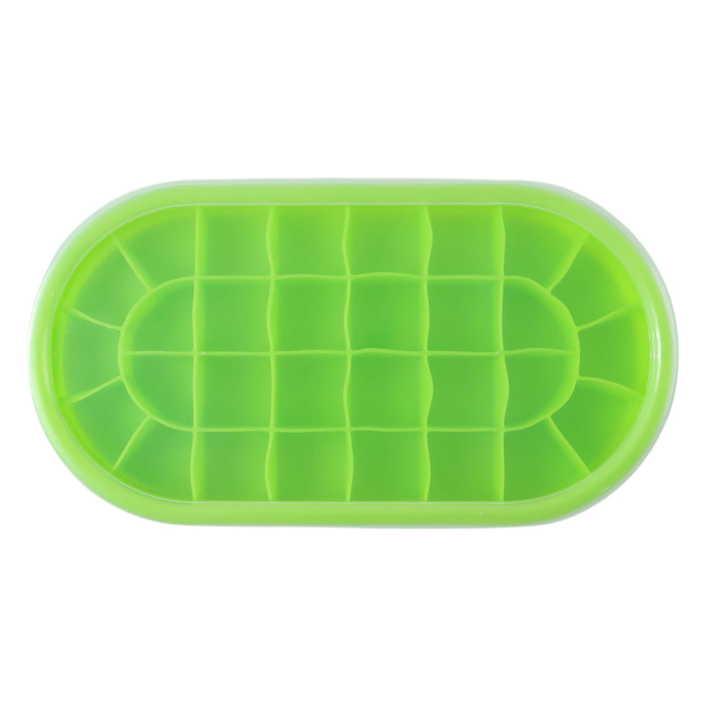 Premium Oval Silicone Ice Cube Tray With Lid (1 Pc)