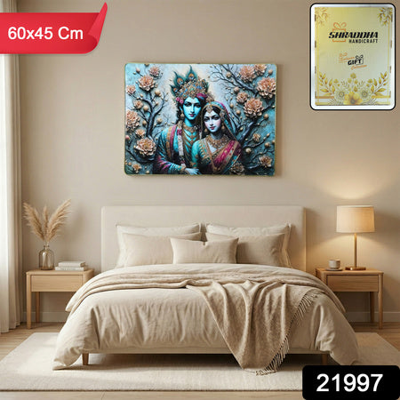 Premium Radha Krishna Decorative Wall Frame (1 Pc 60x45 Cm)