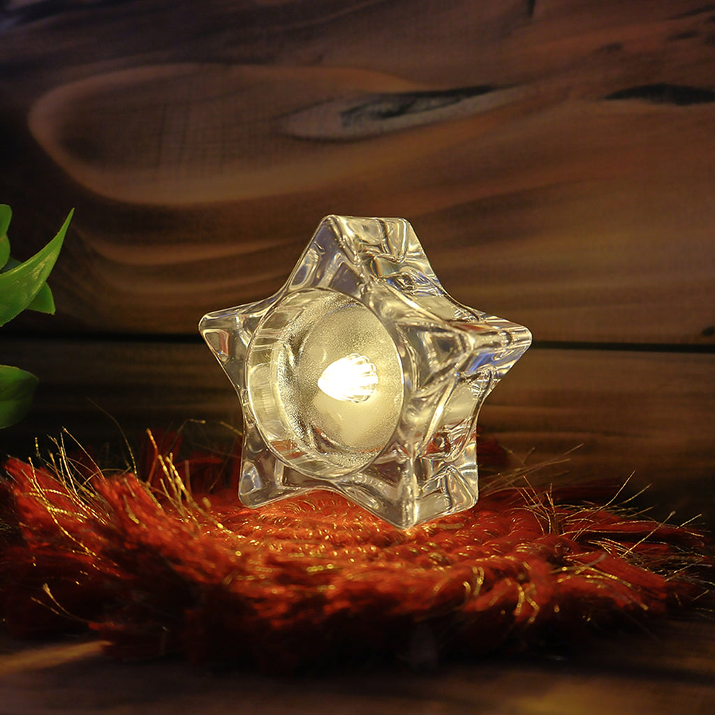 Flameless Star-shaped Led Candles (4 Pc  Set)